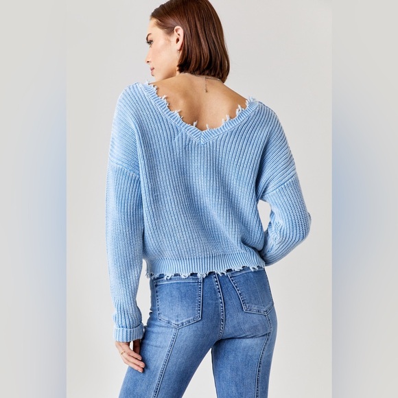 Francesca’s | Davida Distressed Ribbed Sweater size S NWT - Picture 3 of 6